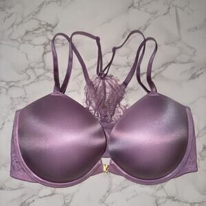 Victoria’s Secret Very Sexy Push Up Lilac Purple Lace Size 36DD Front Clasp